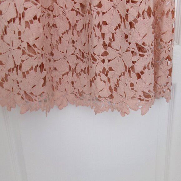 ASTR The Label JOYCE Crochet Lace Midi Dress BLUSH Pink Corset Strappy Back XS - Picture 6 of 11